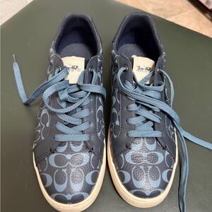 Coach Navy Patterned Sneakers